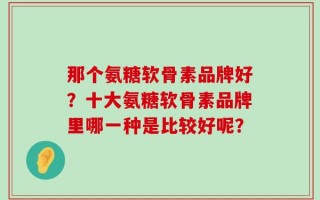 那个氨糖软骨素品牌好？十大氨糖软骨素品牌里哪一种是比较好呢？