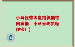小马在德国直播氨糖德国直播：小马呈现氨糖秘密！)