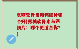 氨糖软骨素和钙镁片哪个好(氨糖软骨素与钙镁片：哪个更适合你？)
