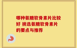 哪种氨糖软骨素片比较好 挑选氨糖软骨素片的要点与推荐