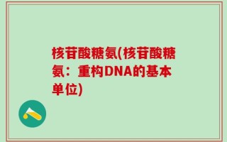 核苷酸糖氨(核苷酸糖氨：重构DNA的基本单位)