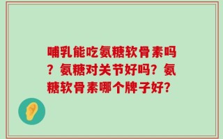 哺乳能吃氨糖软骨素吗？氨糖对关节好吗？氨糖软骨素哪个牌子好？