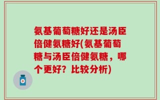 氨基葡萄糖好还是汤臣倍健氨糖好(氨基葡萄糖与汤臣倍健氨糖，哪个更好？比较分析)