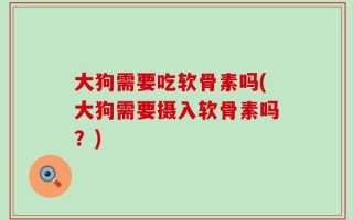 大狗需要吃软骨素吗(大狗需要摄入软骨素吗？)