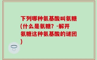 下列哪种氨基酸叫氨糖(什么是氨糖？-解开氨糖这种氨基酸的谜团)