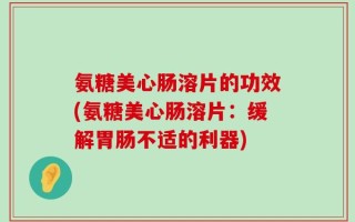 氨糖美心肠溶片的功效(氨糖美心肠溶片：缓解胃肠不适的利器)