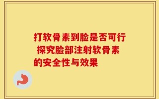 打软骨素到脸是否可行 探究脸部注射软骨素的安全性与效果