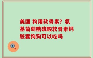 美国 狗用软骨素？氨基葡萄糖硫酸软骨素钙胶囊狗狗可以吃吗