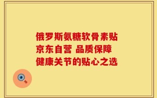 俄罗斯氨糖软骨素贴 京东自营 品质保障 健康关节的贴心之选