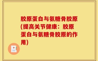 胶原蛋白与氨糖骨胶原(提高关节健康：胶原蛋白与氨糖骨胶原的作用)