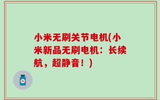 小米无刷关节电机(小米新品无刷电机：长续航，超静音！)