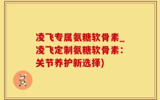 凌飞专属氨糖软骨素_凌飞定制氨糖软骨素：关节养护新选择)