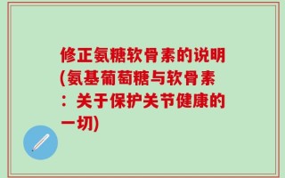 修正氨糖软骨素的说明(氨基葡萄糖与软骨素：关于保护关节健康的一切)
