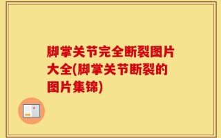 脚掌关节完全断裂图片大全(脚掌关节断裂的图片集锦)