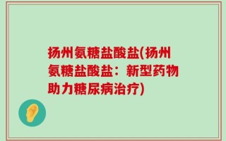 扬州氨糖盐酸盐(扬州氨糖盐酸盐：新型药物助力糖尿病治疗)