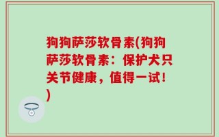狗狗萨莎软骨素(狗狗萨莎软骨素：保护犬只关节健康，值得一试！)