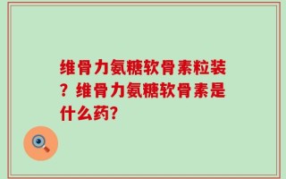 维骨力氨糖软骨素粒装？维骨力氨糖软骨素是什么药？