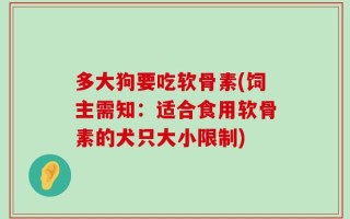 多大狗要吃软骨素(饲主需知：适合食用软骨素的犬只大小限制)