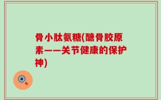 骨小肽氨糖(醣骨胶原素——关节健康的保护神)