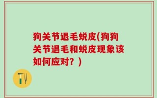 狗关节退毛蜕皮(狗狗关节退毛和蜕皮现象该如何应对？)