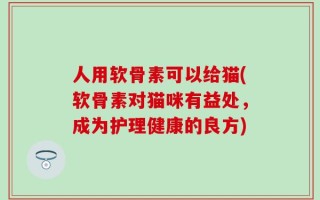 人用软骨素可以给猫(软骨素对猫咪有益处，成为护理健康的良方)