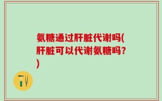氨糖通过肝脏代谢吗(肝脏可以代谢氨糖吗？)