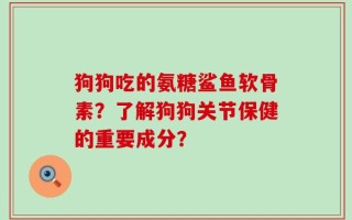 狗狗吃的氨糖鲨鱼软骨素？了解狗狗关节保健的重要成分？