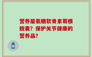 营养屋氨糖软骨素葛根胶囊？保护关节健康的营养品？