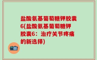盐酸氨基葡萄糖钾胶囊6(盐酸氨基葡萄糖钾胶囊6：治疗关节疼痛的新选择)