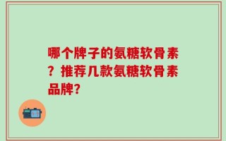 哪个牌子的氨糖软骨素？推荐几款氨糖软骨素品牌？