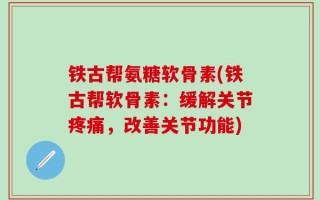铁古帮氨糖软骨素(铁古帮软骨素：缓解关节疼痛，改善关节功能)