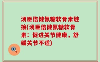 汤臣倍健氨糖软骨素链接(汤臣倍健氨糖软骨素：促进关节健康，舒缓关节不适)