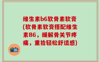 维生素b6软骨素软膏(软骨素软膏搭配维生素B6，缓解骨关节疼痛，重拾轻松舒适感)