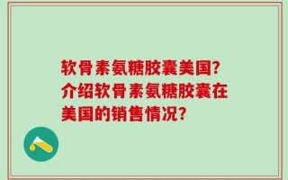 软骨素氨糖胶囊美国？介绍软骨素氨糖胶囊在美国的销售情况？