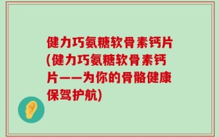 健力巧氨糖软骨素钙片(健力巧氨糖软骨素钙片——为你的骨骼健康保驾护航)