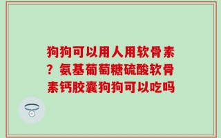 狗狗可以用人用软骨素？氨基葡萄糖硫酸软骨素钙胶囊狗狗可以吃吗