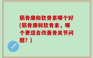 筋骨康和软骨素哪个好(筋骨康和软骨素，哪个更适合改善骨关节问题？)