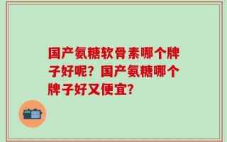 国产氨糖软骨素哪个牌子好呢？国产氨糖哪个牌子好又便宜？