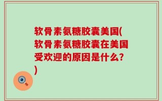 软骨素氨糖胶囊美国(软骨素氨糖胶囊在美国受欢迎的原因是什么？)
