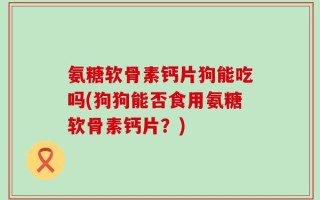 氨糖软骨素钙片狗能吃吗(狗狗能否食用氨糖软骨素钙片？)