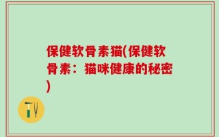 保健软骨素猫(保健软骨素：猫咪健康的秘密)