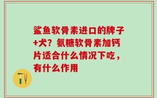 鲨鱼软骨素进口的牌子+犬？氨糖软骨素加钙片适合什么情况下吃，有什么作用
