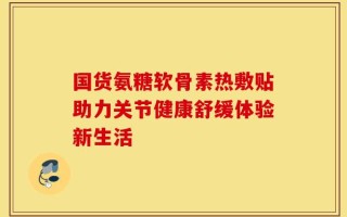 国货氨糖软骨素热敷贴助力关节健康舒缓体验新生活