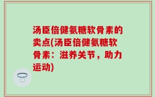 汤臣倍健氨糖软骨素的卖点(汤臣倍健氨糖软骨素：滋养关节，助力运动)