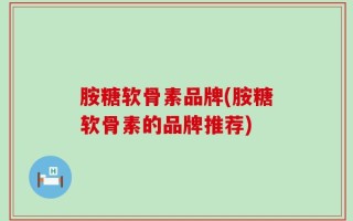 胺糖软骨素品牌(胺糖软骨素的品牌推荐)