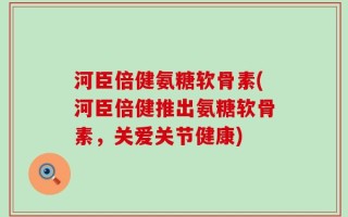 河臣倍健氨糖软骨素(河臣倍健推出氨糖软骨素，关爱关节健康)