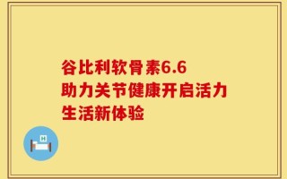 谷比利软骨素6.6 助力关节健康开启活力生活新体验