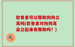 软骨素可以帮助狗狗立耳吗(软骨素对狗狗耳朵立起来有帮助吗？)