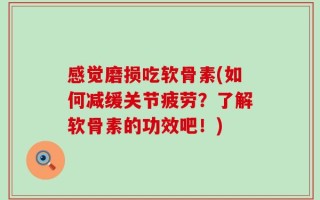 感觉磨损吃软骨素(如何减缓关节疲劳？了解软骨素的功效吧！)