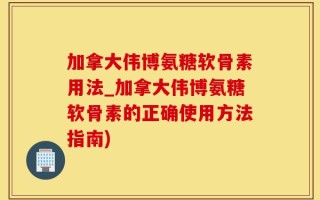 加拿大伟博氨糖软骨素用法_加拿大伟博氨糖软骨素的正确使用方法指南)